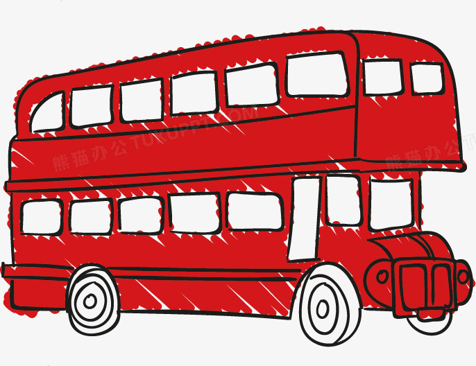 手绘巴士车png图片素材下载_巴士png_熊猫办公