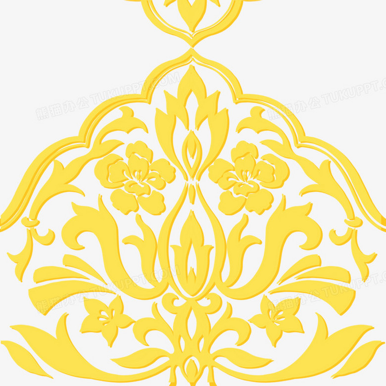 金色国风浮雕图案素材