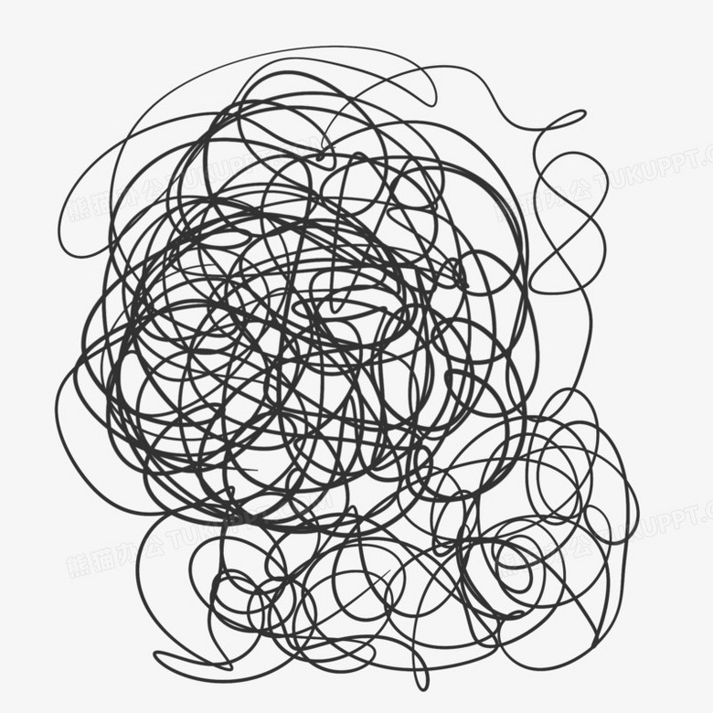 手绘一团糟装饰素材