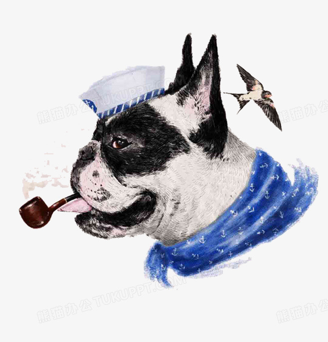 插画手绘拟人化小狗png图片素材下载 小狗png 熊猫办公