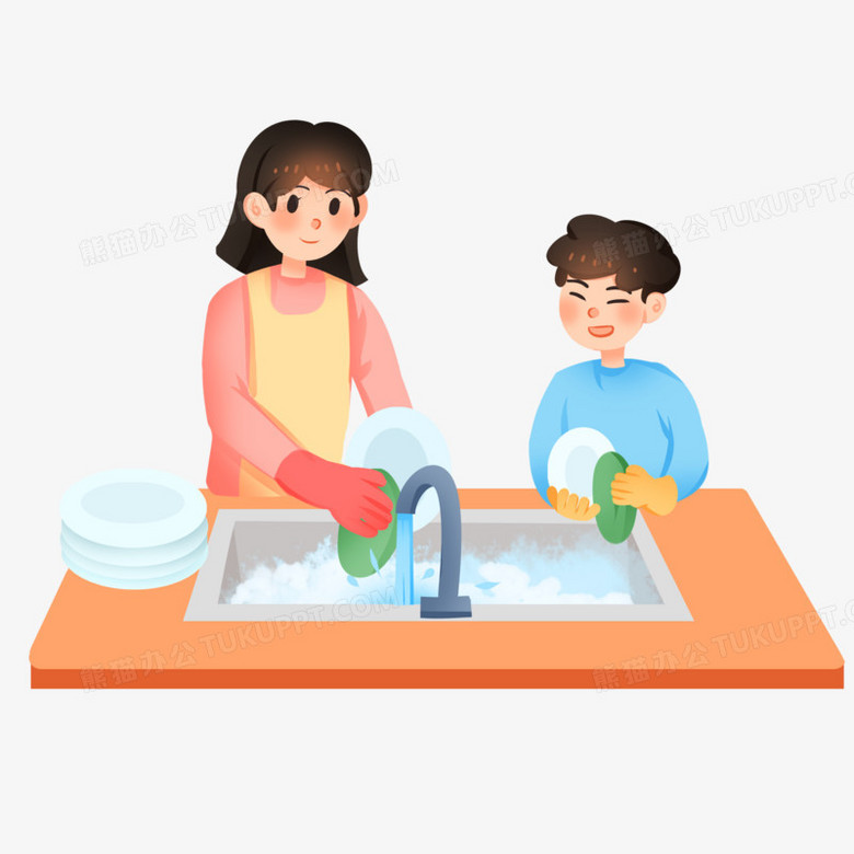 幼儿洗碗步骤图图片