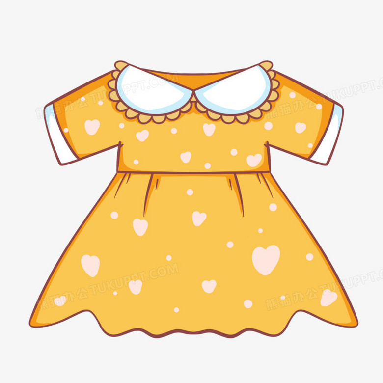 卡通夏装儿童衣服黄色连衣裙素材