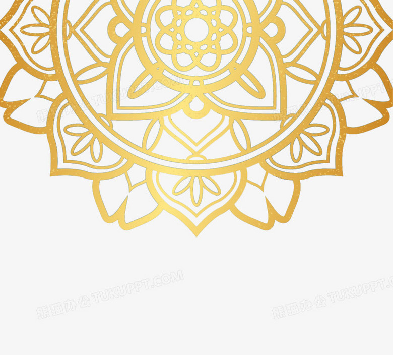 金色花边形状装饰背景png图片素材免费下载 花边png 1024 923像素 熊猫办公