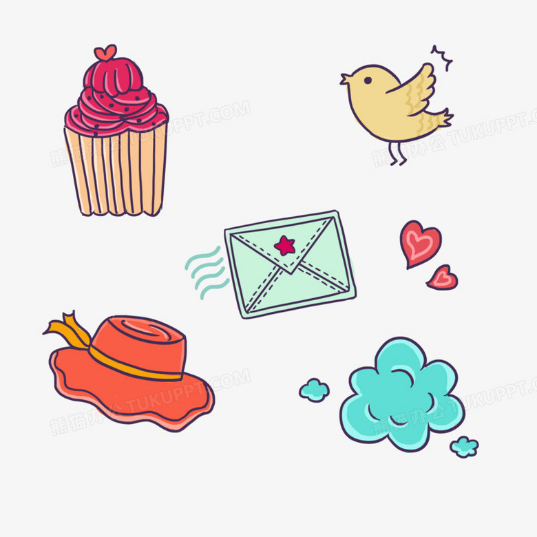 卡通可爱手账贴纸免抠装饰元素png图片素材下载_可爱png_熊猫办公