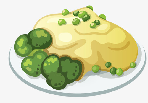 本作品全称为《黄绿色卡通手绘发霉的奶油创意元素》,在整个配色上