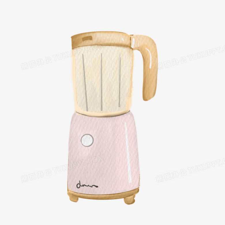 本作品全称为《卡通风粉色厨房家电套图之豆浆机创意元素》,使用