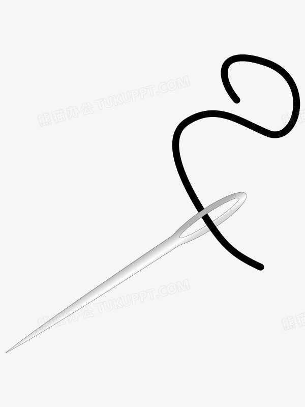 本作品全称为《简约风黑白色穿针引线创意元素》,使用adobe