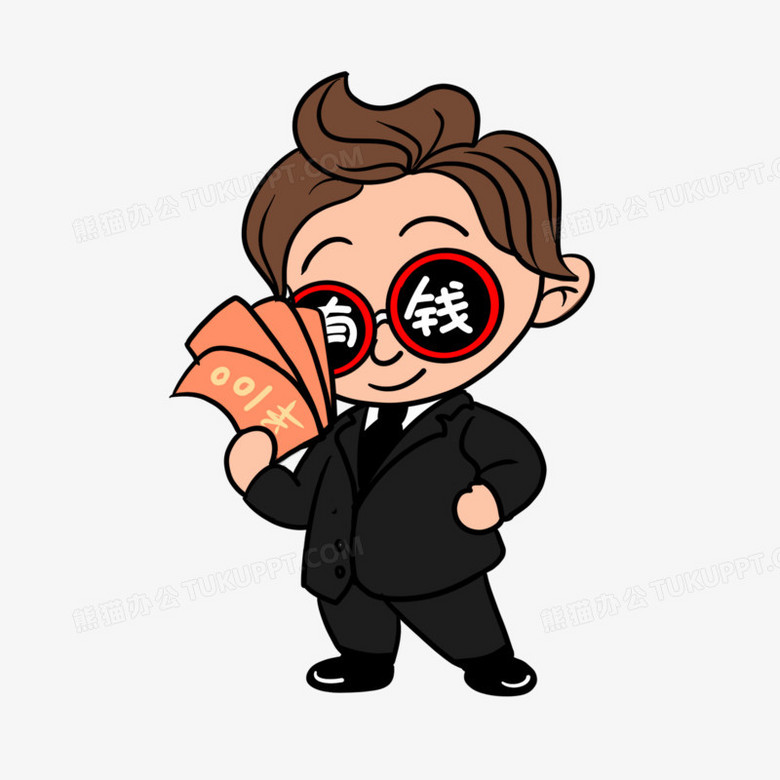 卡通有钱土豪老板大气素材