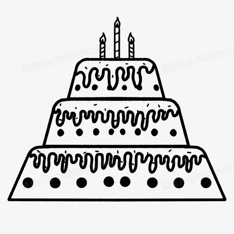 祖国生日蛋糕简笔画图片