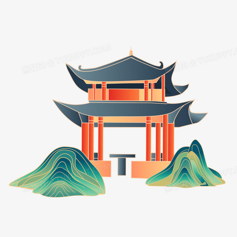 本作品全称为《国潮风彩色苏州古典园林创意元素》,由迷南文化传媒