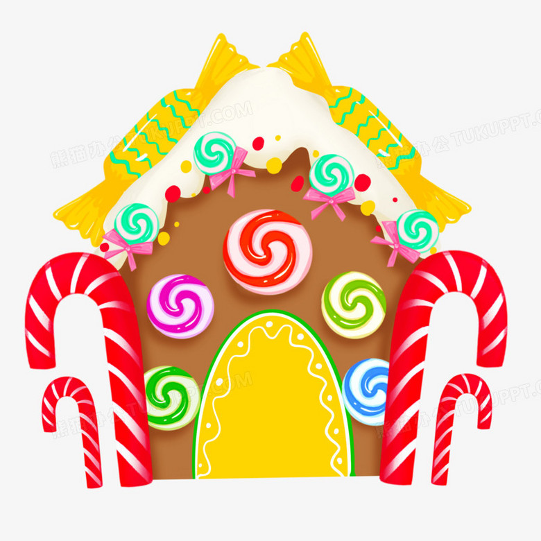 卡通可爱梦幻糖果小屋素材