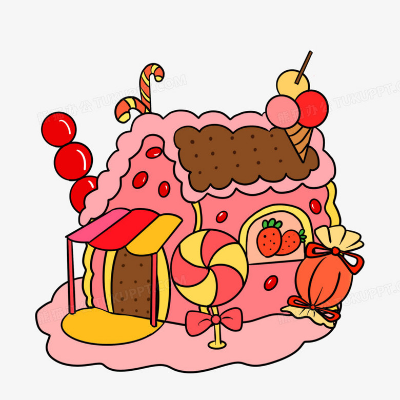 卡通糖果屋免抠素材