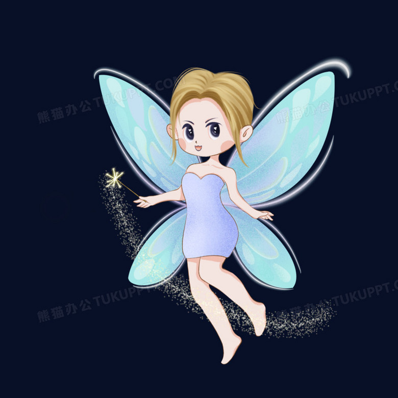 本作品全称为《卡通风彩色魔法小精灵创意元素》,使用 adobe