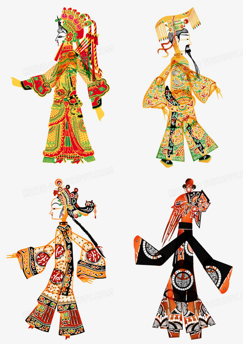 一组手绘插画风皮影戏免抠元素png图片素材下载_手绘png_熊猫办公