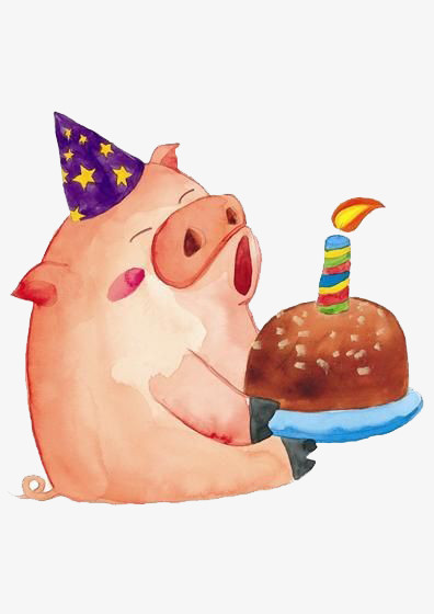 本作品全称为《彩色卡通风吹蜡烛的猪创意元素》,使用 adobe