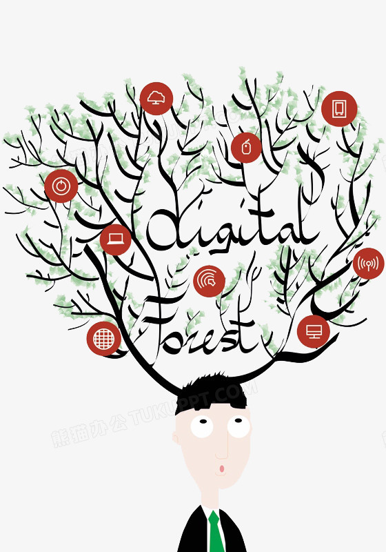 本作品全称为《彩色卡通风男士思维发散创意元素》,使用 adobe