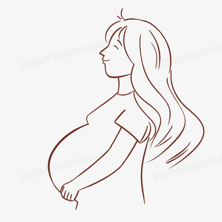 怀孕女士简笔画图片
