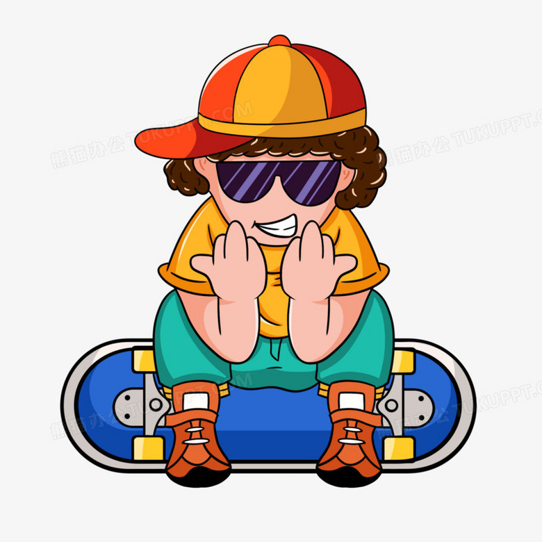 《彩色卡通风帅气的嘻哈小男孩创意元素》,主要应用 adobe photoshop