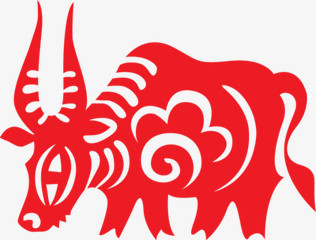 牛剪纸中国风png图片素材下载_中国png_熊猫办公