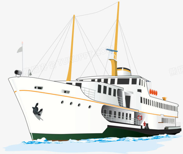 手绘轮船