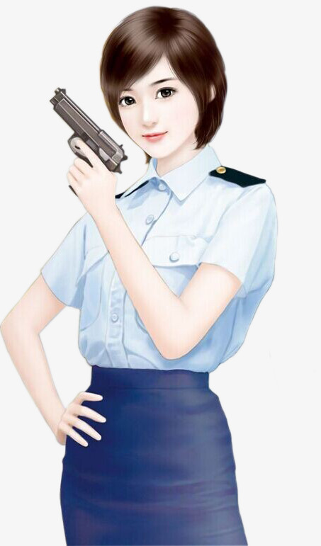 女警察手绘图片