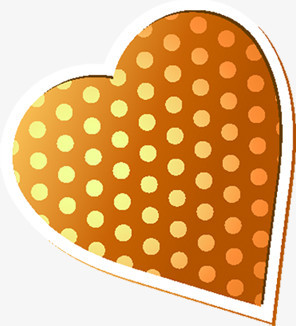 黄色卡通圆点爱心