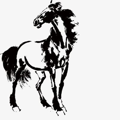 水墨马png图片素材下载_水墨png_熊猫办公