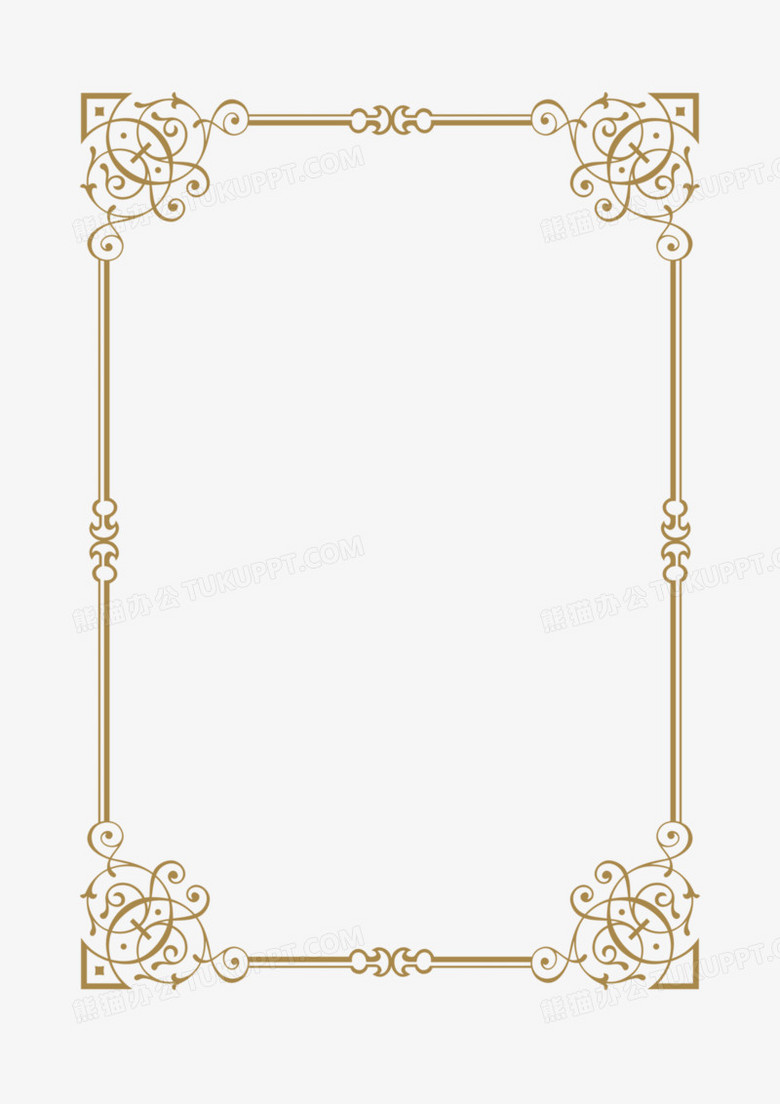 欧式复古竖版花纹边框素材