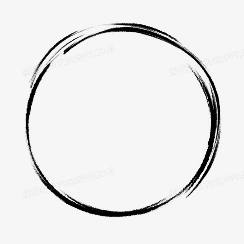 水墨圆形墨迹边框素材
