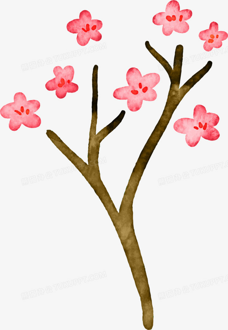 水彩可爱的花png图片素材下载 水彩png 熊猫办公