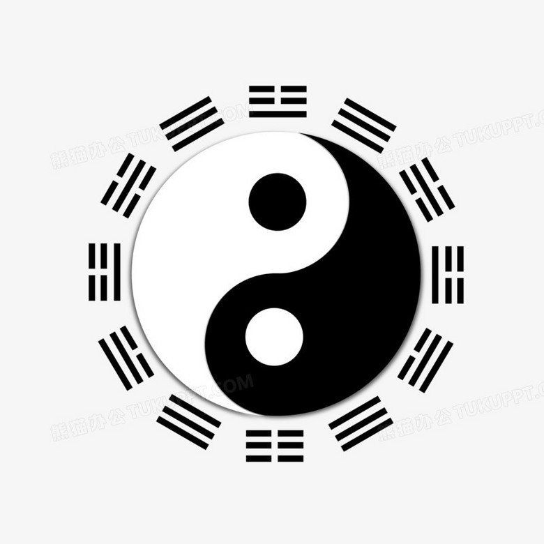 本作品全称为《卡通风黑白色一个八卦图创意元素》,由迷南文化传媒