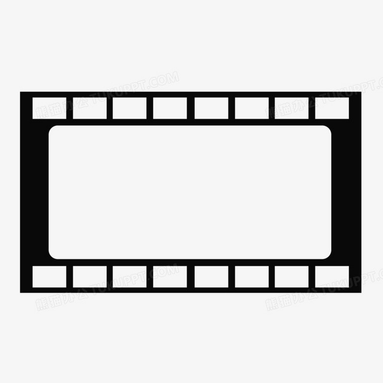 黑白简约录像框素材