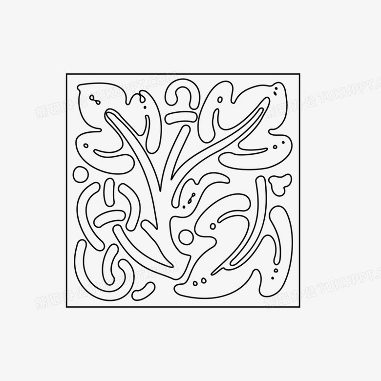 抽象线条花纹线稿装饰元素