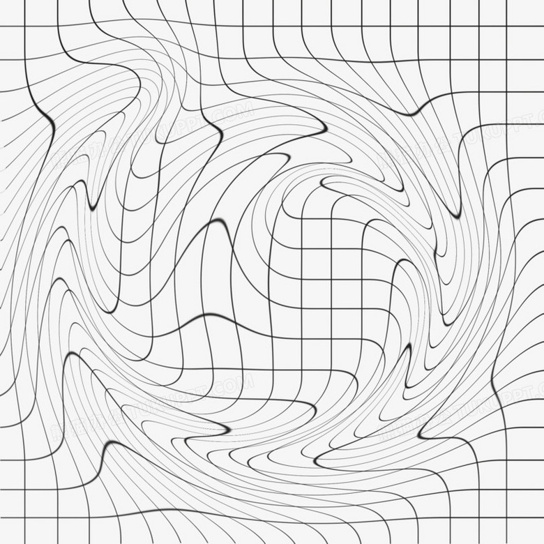 本作品全称为《黑色简约风抽象扭曲网格底纹创意元素》,由迷南文化