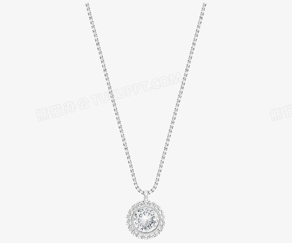 施华洛世奇首饰女式白金色项链png图片素材下载_金色png_熊猫办公