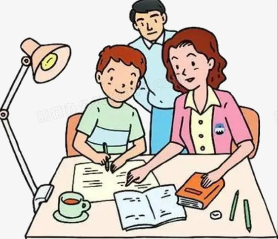 本作品全称为《彩色卡通风父母辅导作业创意元素》,在整个配色上使用