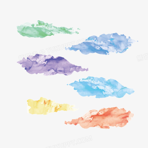 彩绘云朵装饰图案海报banner装饰png图片素材下载_云朵png_熊猫办公