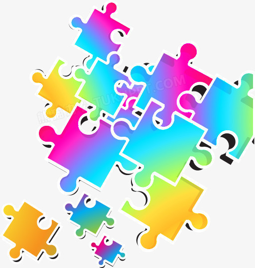 抽象炫彩几何拼图