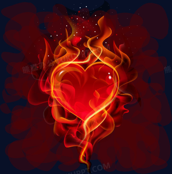 情人节炫酷心形火焰