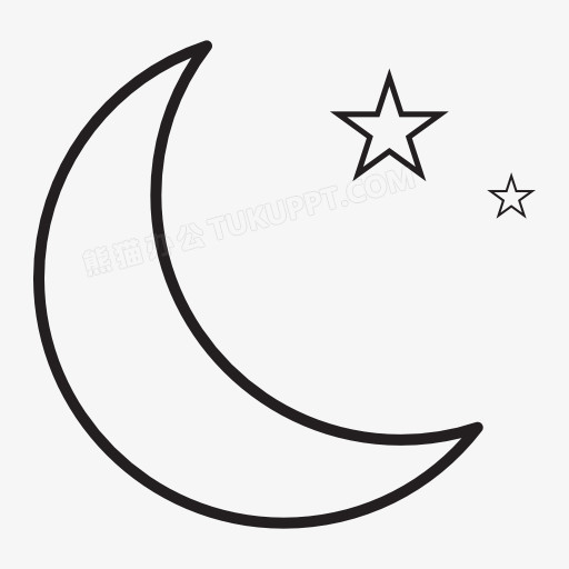 星星月亮标志图标