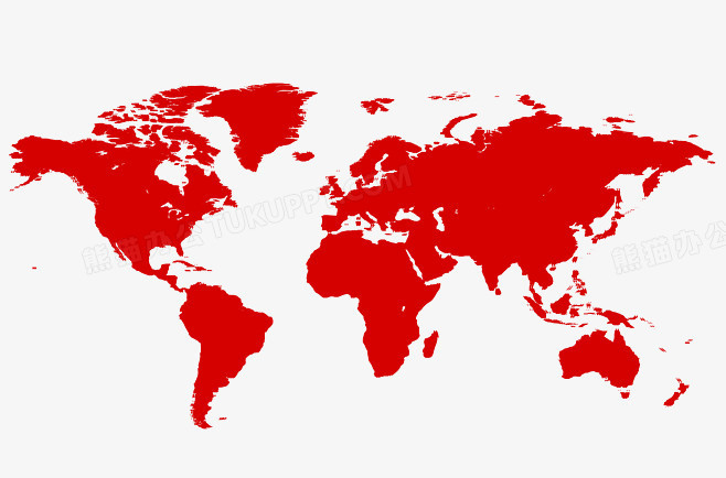 红色世界地图