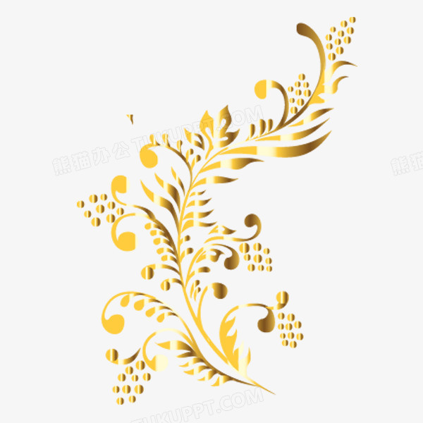 金色花纹png图片素材下载 花纹png 熊猫办公