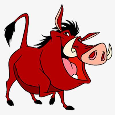 在整个配色上使用红色作为基础色调,设计了一只野猪,卡通风效果的