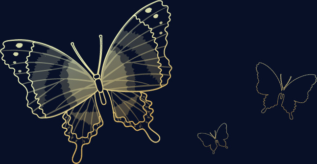 蝴蝶金色蝴蝶装饰淘宝素材