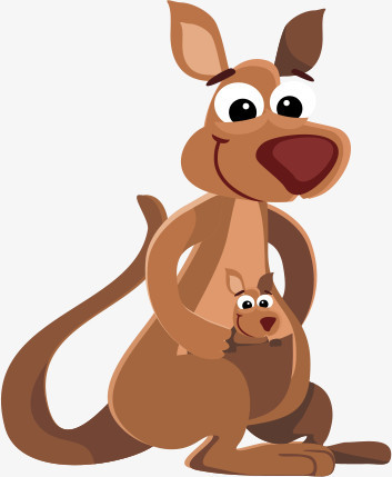 设计了一个带着小宝宝的袋鼠妈妈,卡通效果的展现形式更好的突出袋鼠