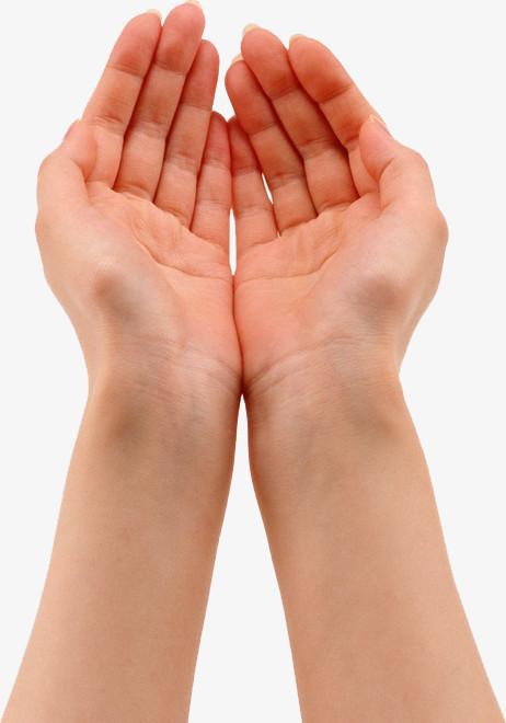 本作品全称为《写实风黄色双手并拢手势创意元素》,在整个配色上使用