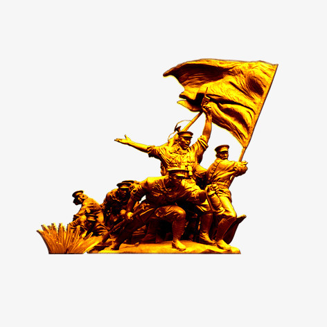 本作品全称为《黄色党政风革命战士向前进雕塑创意元素》,使用 adobe