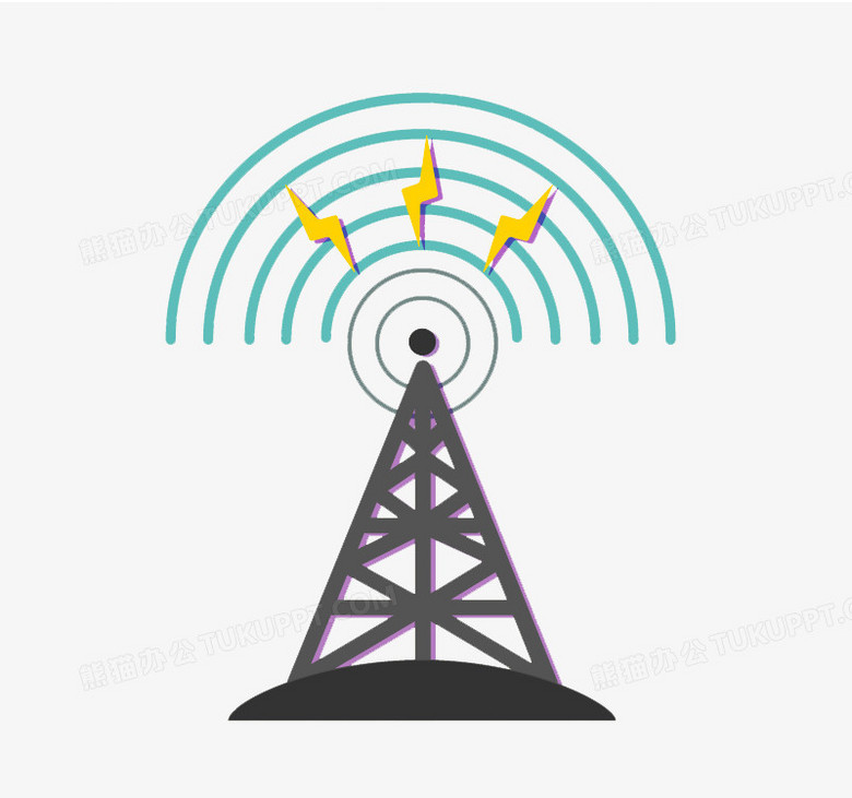 本作品全称为《蓝色卡通方漂亮的无线电塔设计创意元素》,adobe