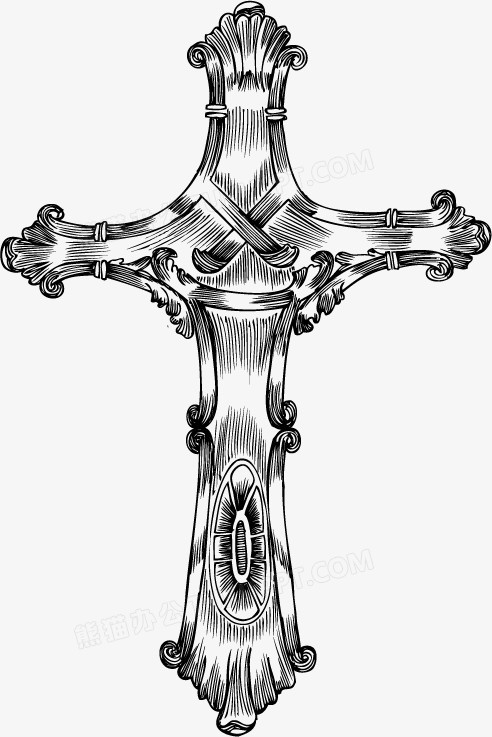 十字架绘画png图片素材下载 十字架png 熊猫办公
