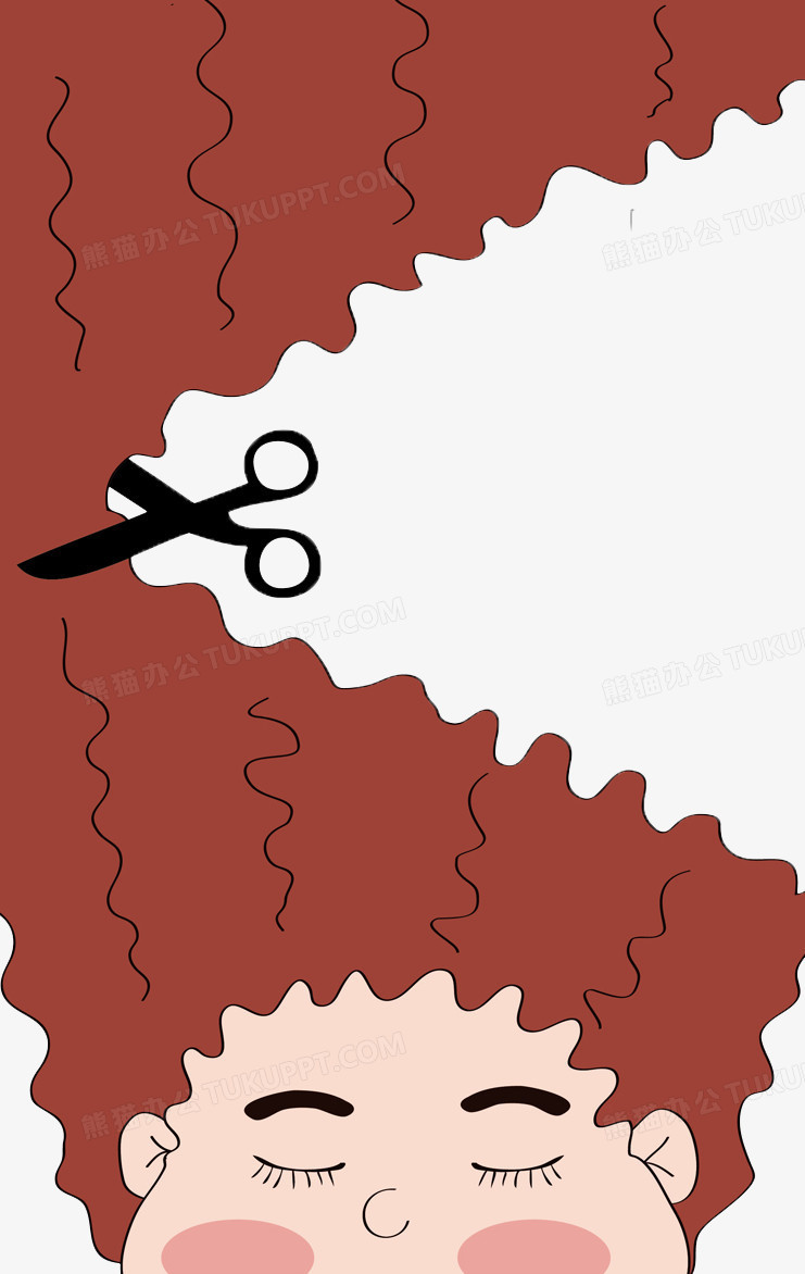 剪头发的女孩发廊海报元素